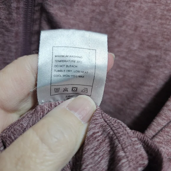 Quince FlowKnit Front Zip Hoodie Stretch Heathered Burgundy Jacket Size Medium. - Picture 10 of 12